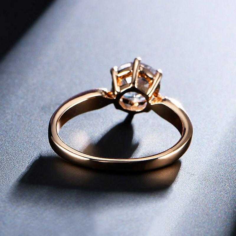 Free Sterling Silver Luxury Engagement Ring-Rings-Kirijewels.com-6-Rose Gold Plated-Kirijewels.com
