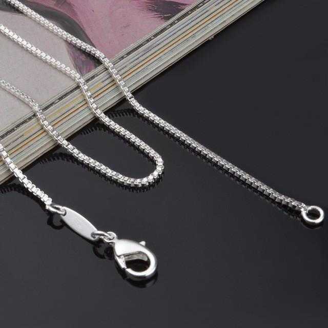 Free Sterling Silver Box Chain Necklace-Necklace-Kirijewels.com-22 inch-Kirijewels.com