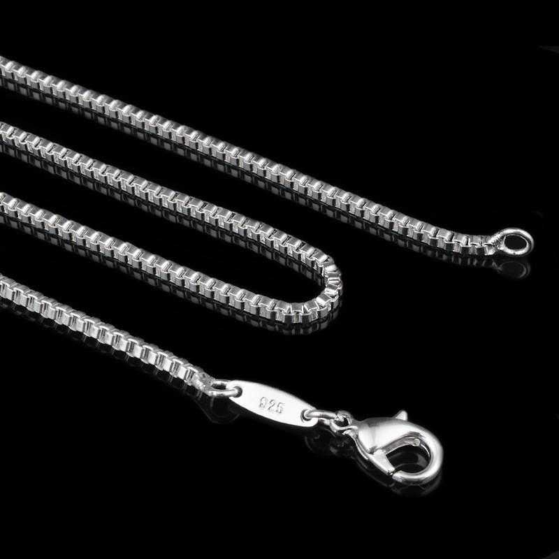 Sterling Silver Box Chain Necklace-Necklace-Kirijewels.com-22 inch-silver-Kirijewels.com