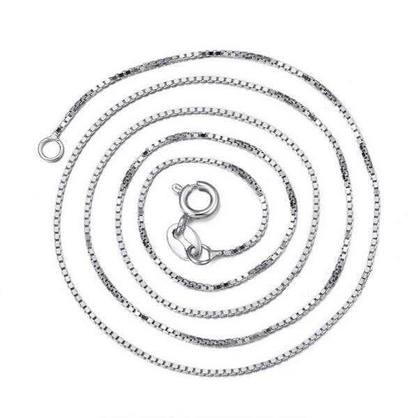 Sterling Silver Box Chain Necklace-Necklace-Kirijewels.com-16 inch-silver-Kirijewels.com