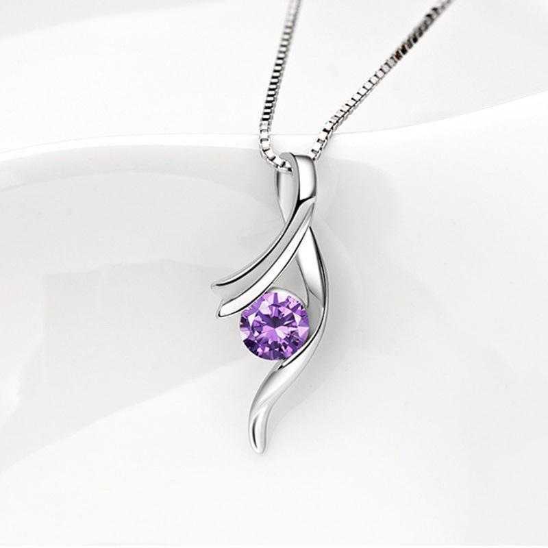 Free Sterling Silver Water Drop Necklace-Necklace-Kirijewels.com-Purple-Kirijewels.com