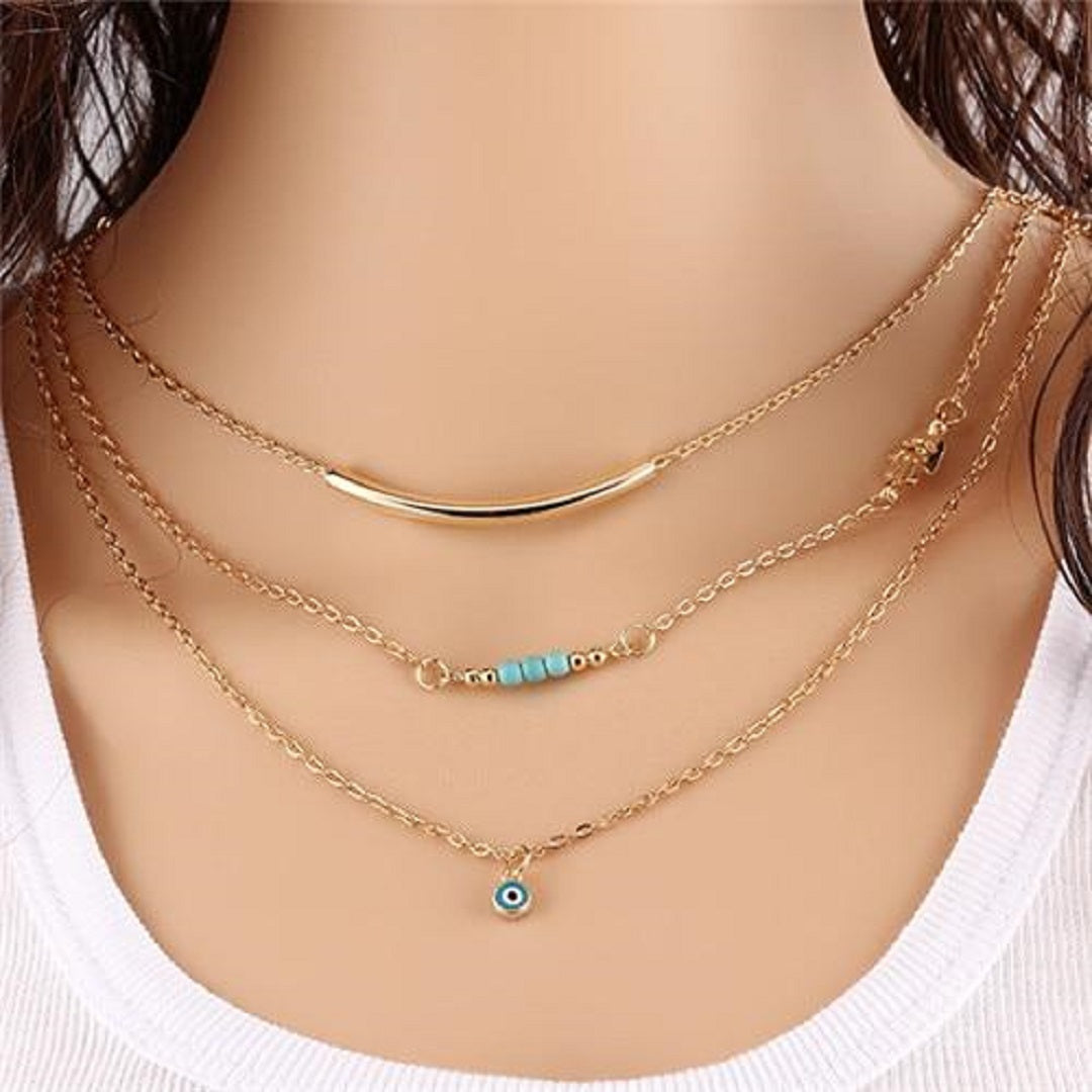 Multi-layer Coin Tassels Lariat Bar Feather Necklace