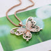 Free Opal Butterfly Pendant Necklace-Necklace-Kirijewels.com-Pink-Kirijewels.com