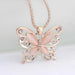 Free Opal Butterfly Pendant Necklace-Necklace-Kirijewels.com-Pink-Kirijewels.com