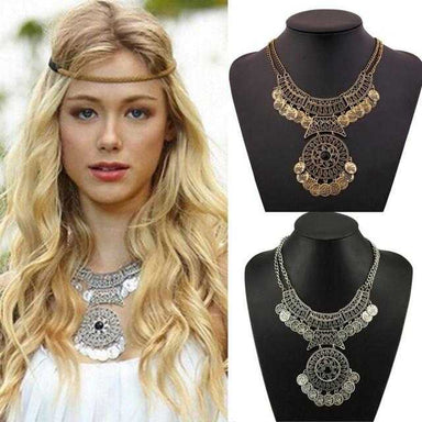 Double Chain Coin Necklace-Necklace-Kirijewels.com-Gold-Kirijewels.com