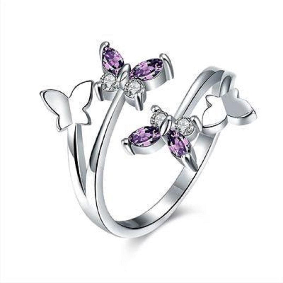 Romantic Adjustable Butterfly Ring