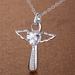 Cross Angel Heart Wings Necklace-Necklace-Kirijewels.com-silver plated Purple-Kirijewels.com