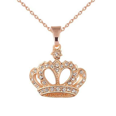 Crown Snake Chain Heart Necklace-Necklace-Kirijewels.com-Gold-Kirijewels.com