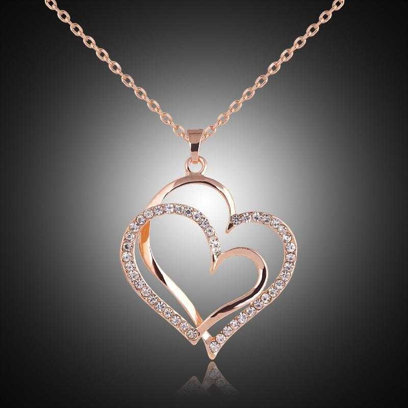 Crown Snake Chain Heart Necklace-Necklace-Kirijewels.com-Heart Gold-Kirijewels.com