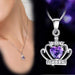 Crown Snake Chain Heart Necklace-Necklace-Kirijewels.com-Crystal Purple-Kirijewels.com
