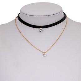 Crystal Charm Leather Choker Necklace-Choker Necklaces-Kirijewels.com-gold-Kirijewels.com