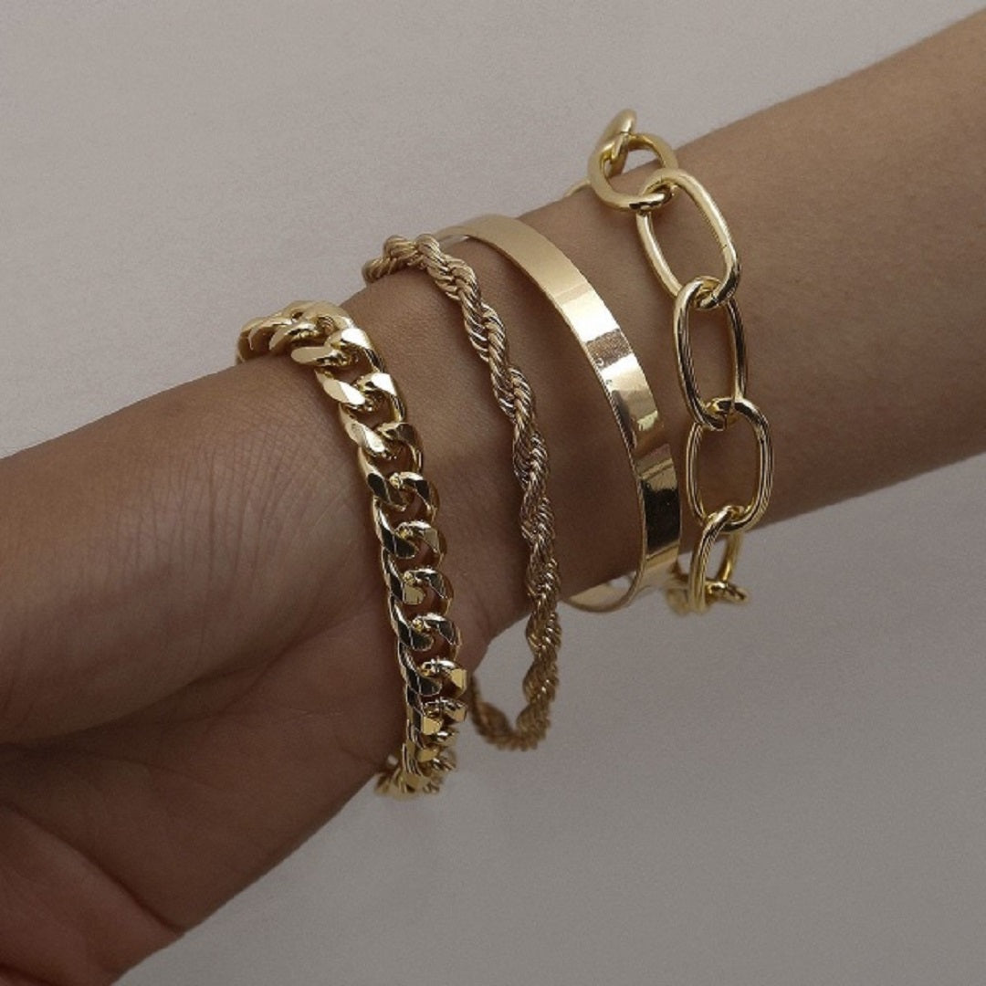 Miami Boho Thick Gold Charm Bracelet