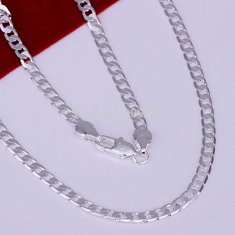 Sterling Silver Oblate Grain Twisted Chain Necklace-Necklace-Kirijewels.com-Kirijewels.com