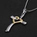 Free Silver Plated Heart Cross Necklace-Kirijewels.com-Kirijewels.com