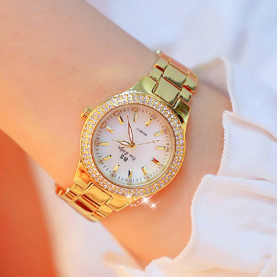 Crystal Diamond Stainless Steel Wrist Watch