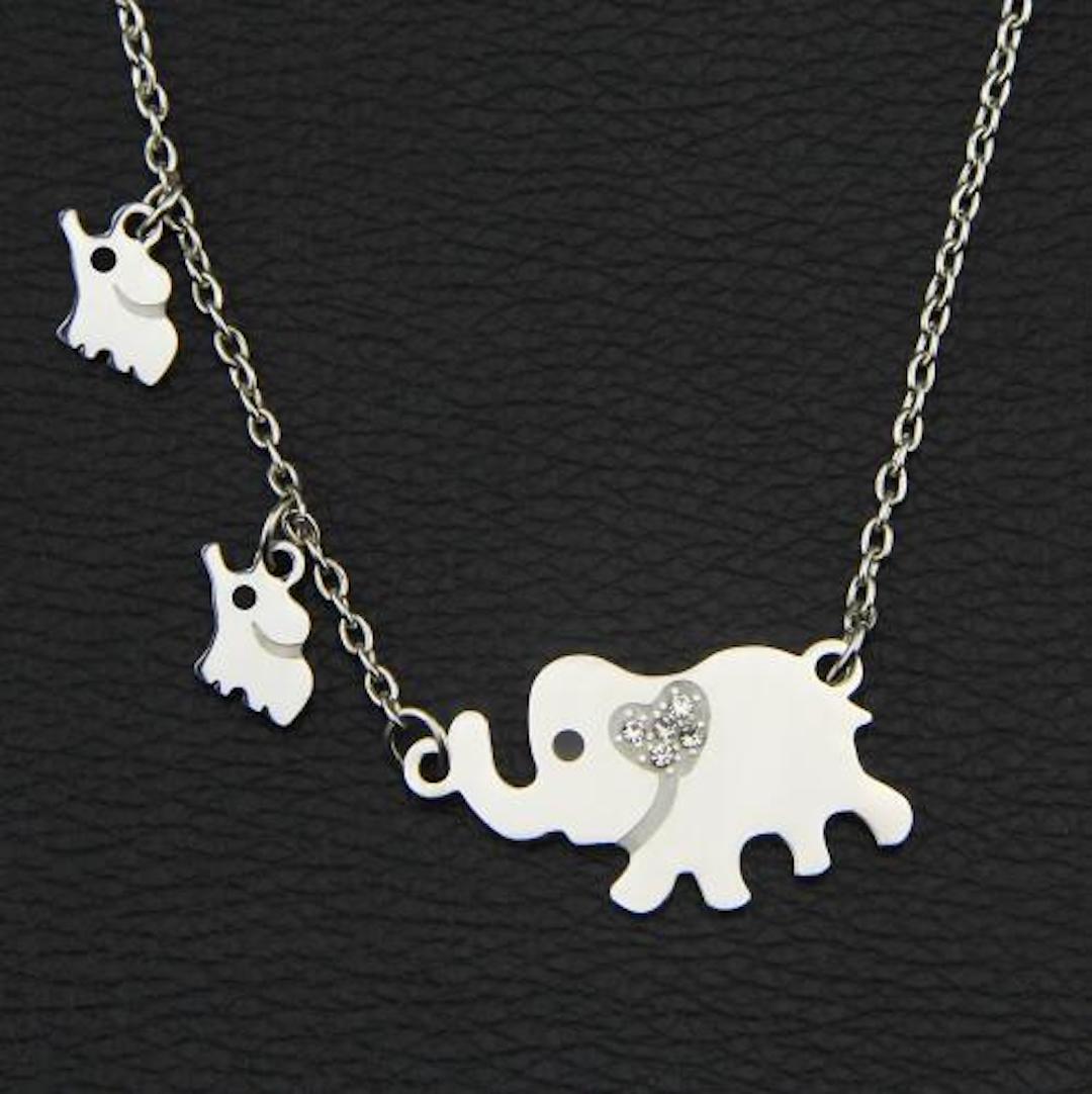 Titanium Steel Elephant Pendant Necklace