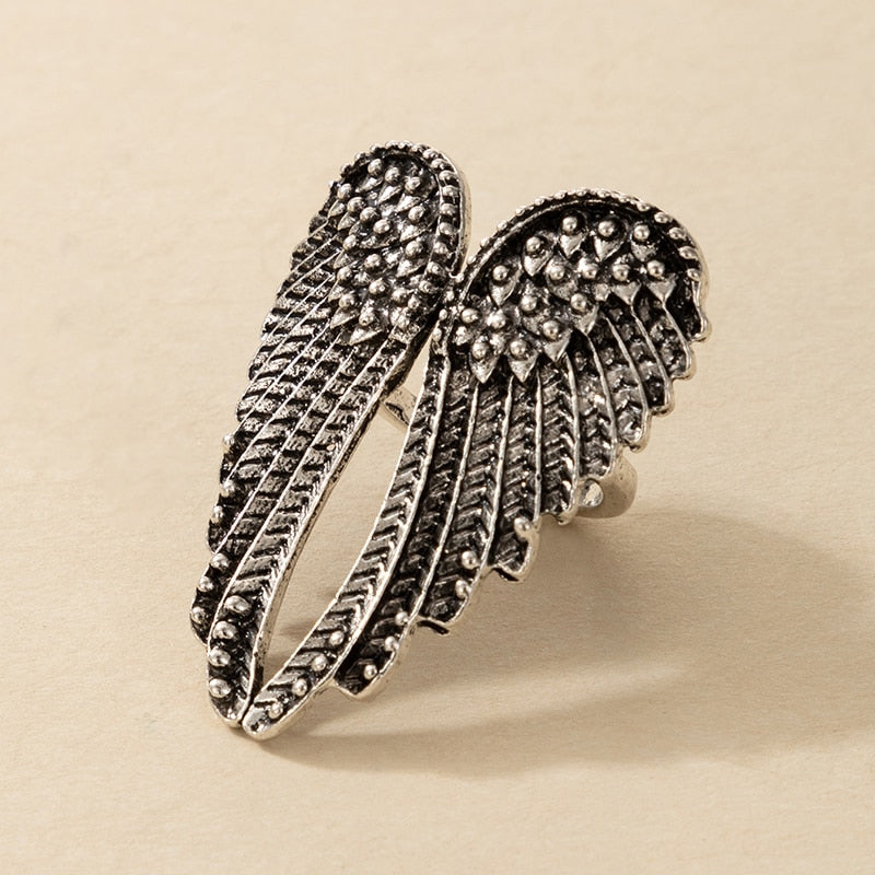 Gothic Angel Wings Wedding Ring