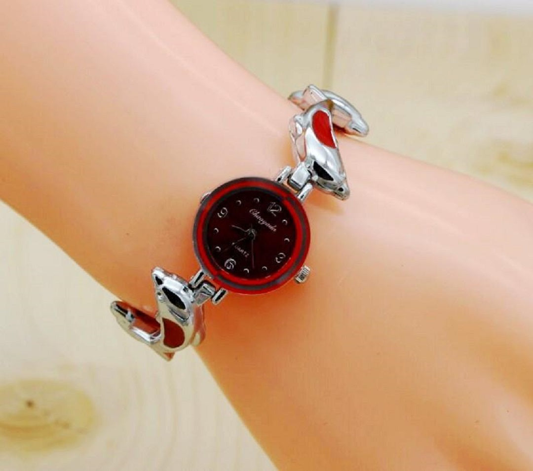Exquisite Steel Dolphin Bracelet Wrist Watch