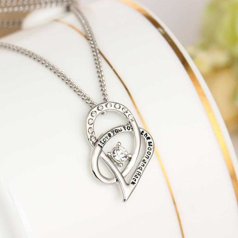 Free Silver Plated White Crystal Necklace-Necklace-Kirijewels.com-Platinum Plated-Kirijewels.com