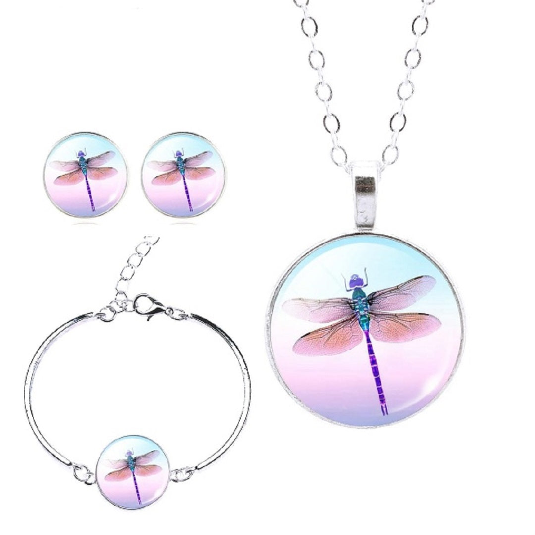 Crystal Dragonfly Jewelry Set