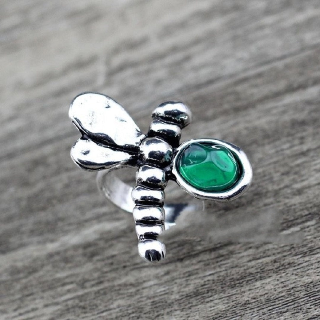 Anslow Vintage Retro Dragonfly Ring