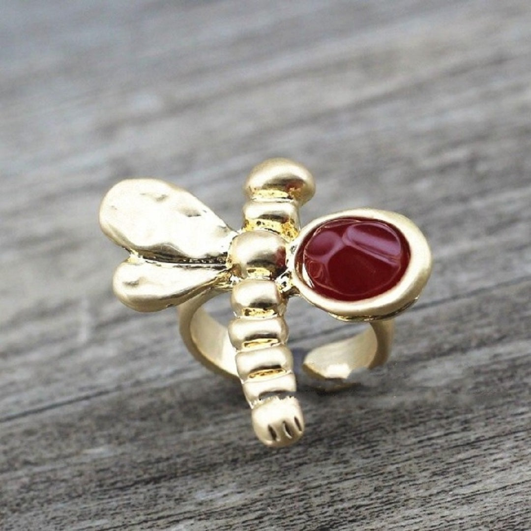 Anslow Vintage Retro Dragonfly Ring