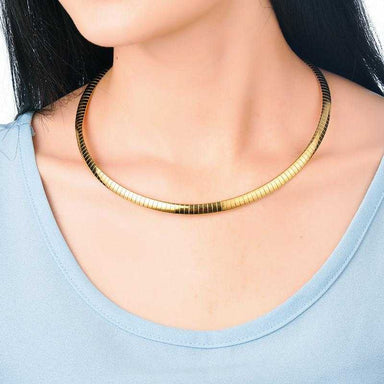 Free New Elegant Stainless Steel Choker Necklace-Choker Necklaces-Kirijewels.com-SSNEG7314 Gold 50CM-Kirijewels.com