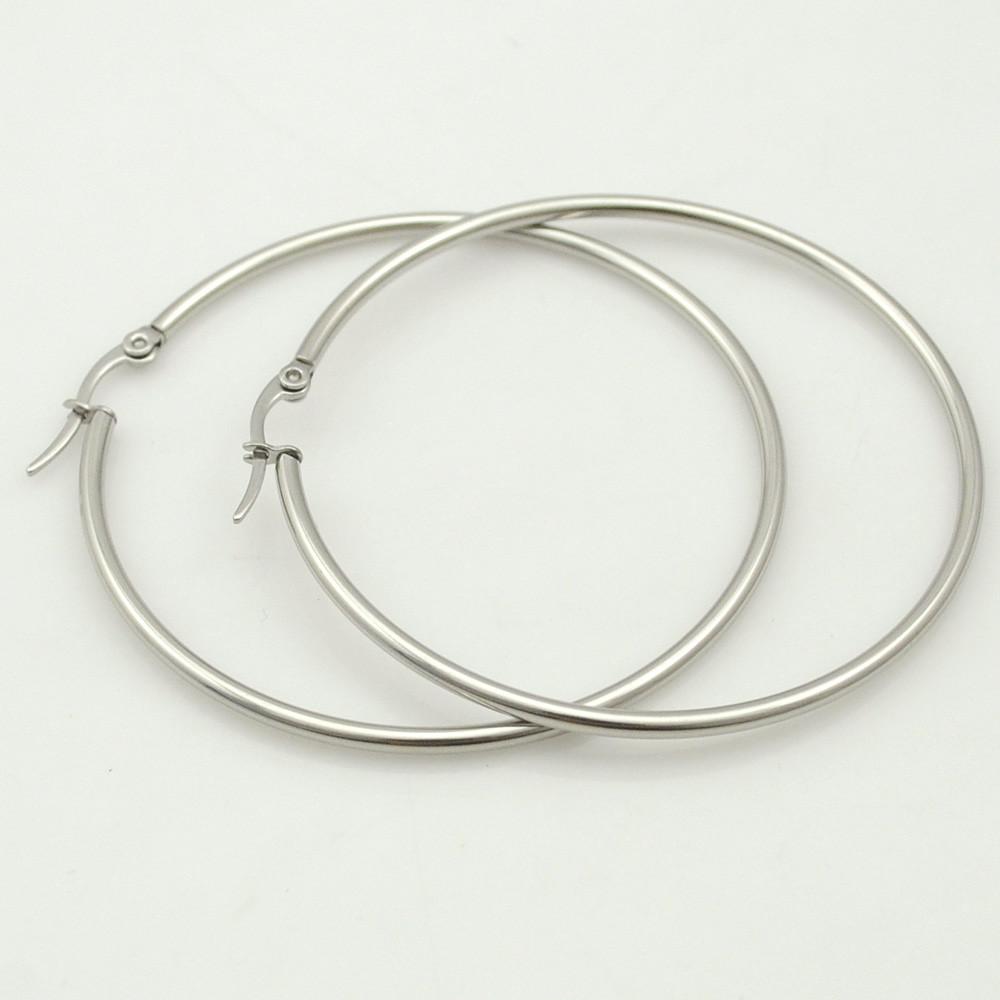 Meagan Stainless Steel Hoop Earrings-Hoop Earrings-Kirijewels.com-silver color 20mm-Kirijewels.com