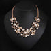 Free Leaves Simulated Pearl Ethnic Necklace-Pendant Necklaces-Kirijewels.com-Gold Plated-Kirijewels.com