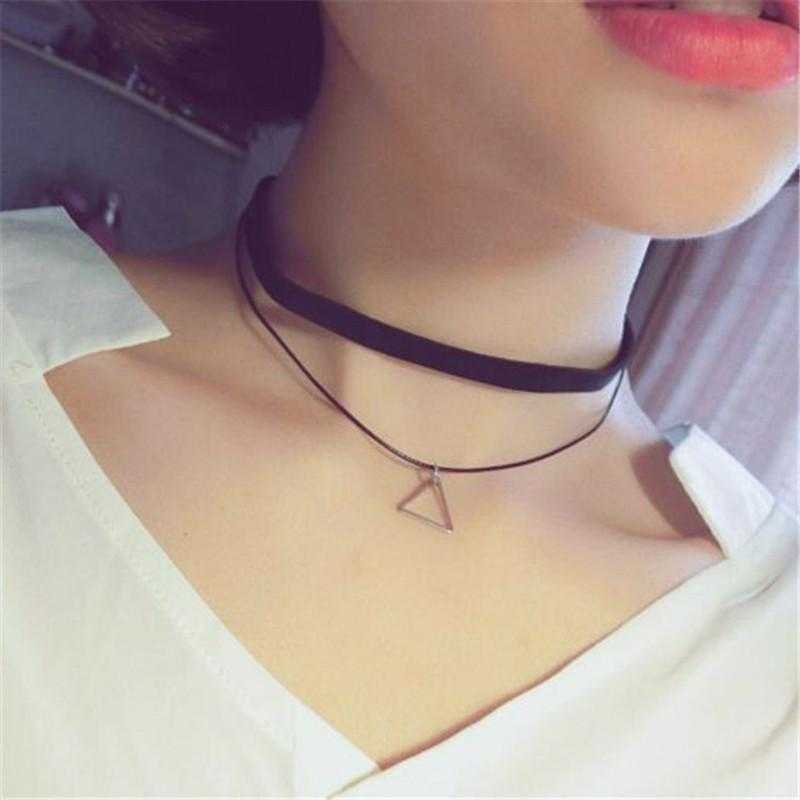 Free Triangle Geometric Fashion Necklace-Choker Necklaces-Kirijewels.com-Kirijewels.com