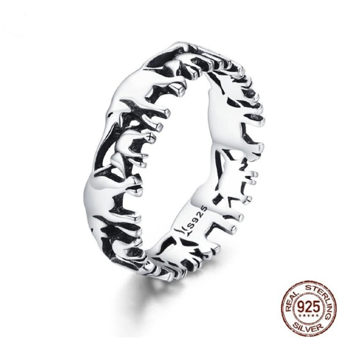 Mary 925 Sterling Silver Stackable Elephant Ring
