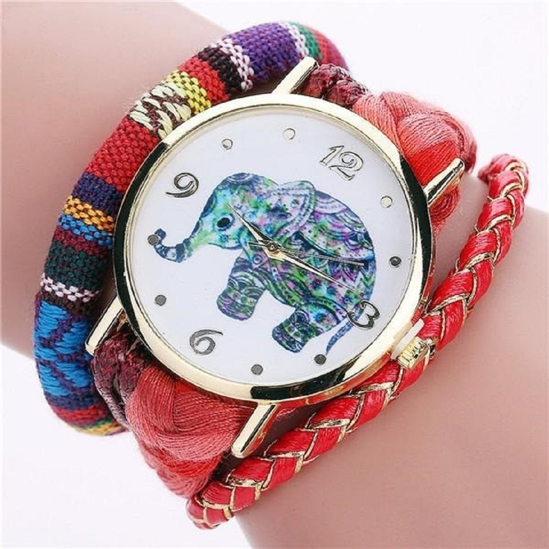 Bohemian Style Handmade Braided Elephant Watch