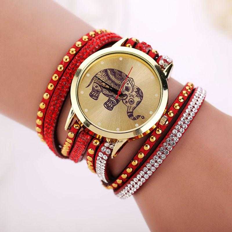 Elephant Bracelet Wrist Watch-Watch-Kirijewels.com-Red-Kirijewels.com