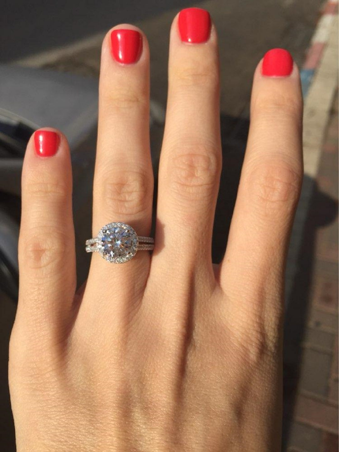 Sterling Silver Crystal Zircon Finger Flower Wedding Ring