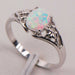 Sterling Silver Exquisite White Fire Opal Ring-Ring-Kirijewels.com-10-Platinum Plated-Kirijewels.com