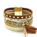 Bohemian Summer Charm Leather Bracelet-Charm Bracelets-Kirijewels.com-blue size 17CM-Kirijewels.com