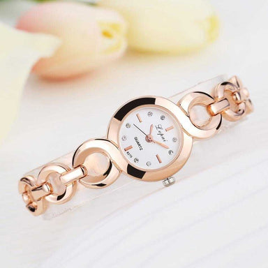 Lvpai Stainless Steel Crystal Round Wristwatch-Women's Watches-Kirijewels.com-Silver White-Kirijewels.com