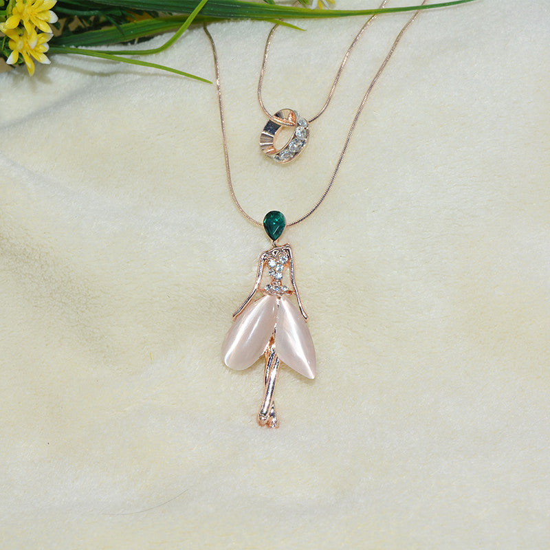 Fairy Opal Angel Pendant Necklace-Pendant Necklaces-Kirijewels.com-Kirijewels.com