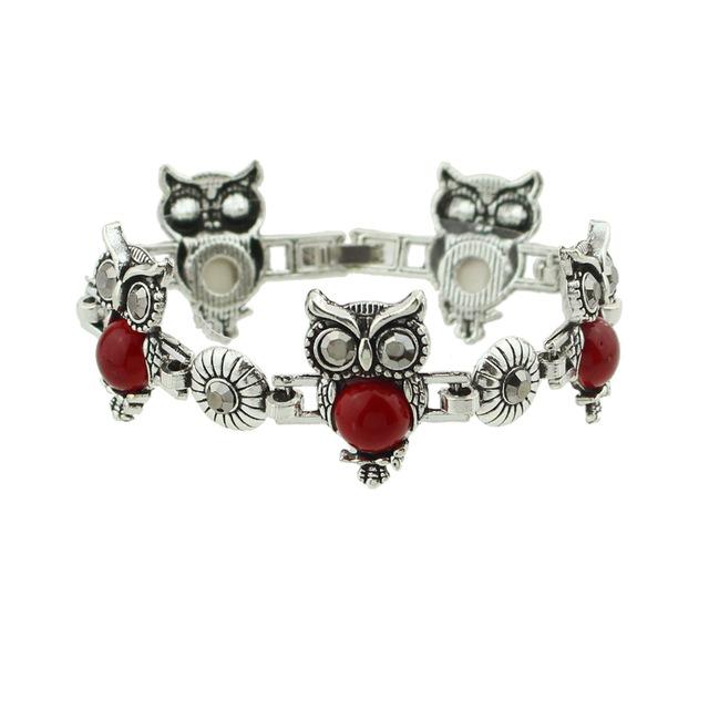 Antique Owl Jewelry Set-Jewelry Sets-Kirijewels.com-Black-Kirijewels.com