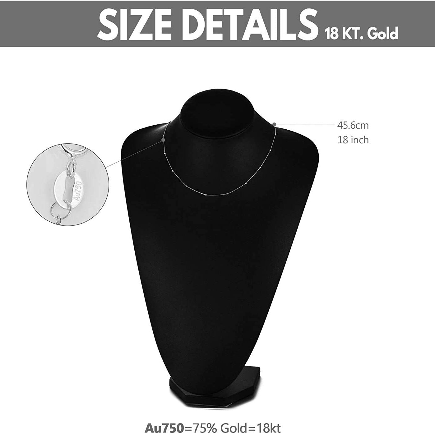 Bead Station18K White Gold Chain Necklace