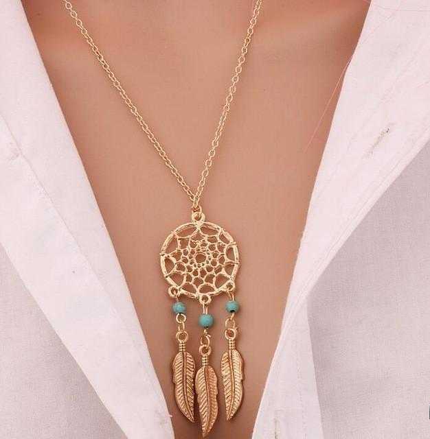 Free Retro Tassels Feather Pendant Necklace-Necklace-Kirijewels.com-A-Kirijewels.com