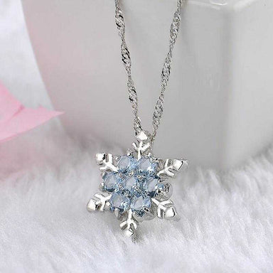 Free Snowflake Necklace-Necklace-Kirijewels.com-sky Blue-Kirijewels.com