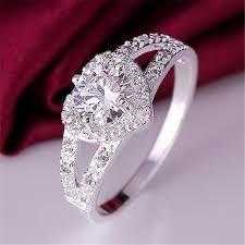 Free Follow Me Silver Plated Heart Crystal Wedding Ring-Ring-Kirijewels.com-8-Kirijewels.com