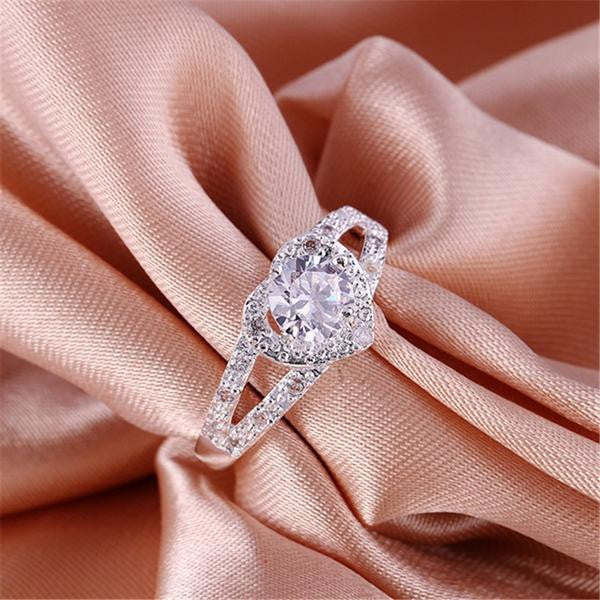 Free Follow Me Silver Plated Heart Crystal Wedding Ring-Ring-Kirijewels.com-6-Kirijewels.com