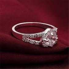 Free Follow Me Silver Plated Heart Crystal Wedding Ring-Ring-Kirijewels.com-9-Kirijewels.com