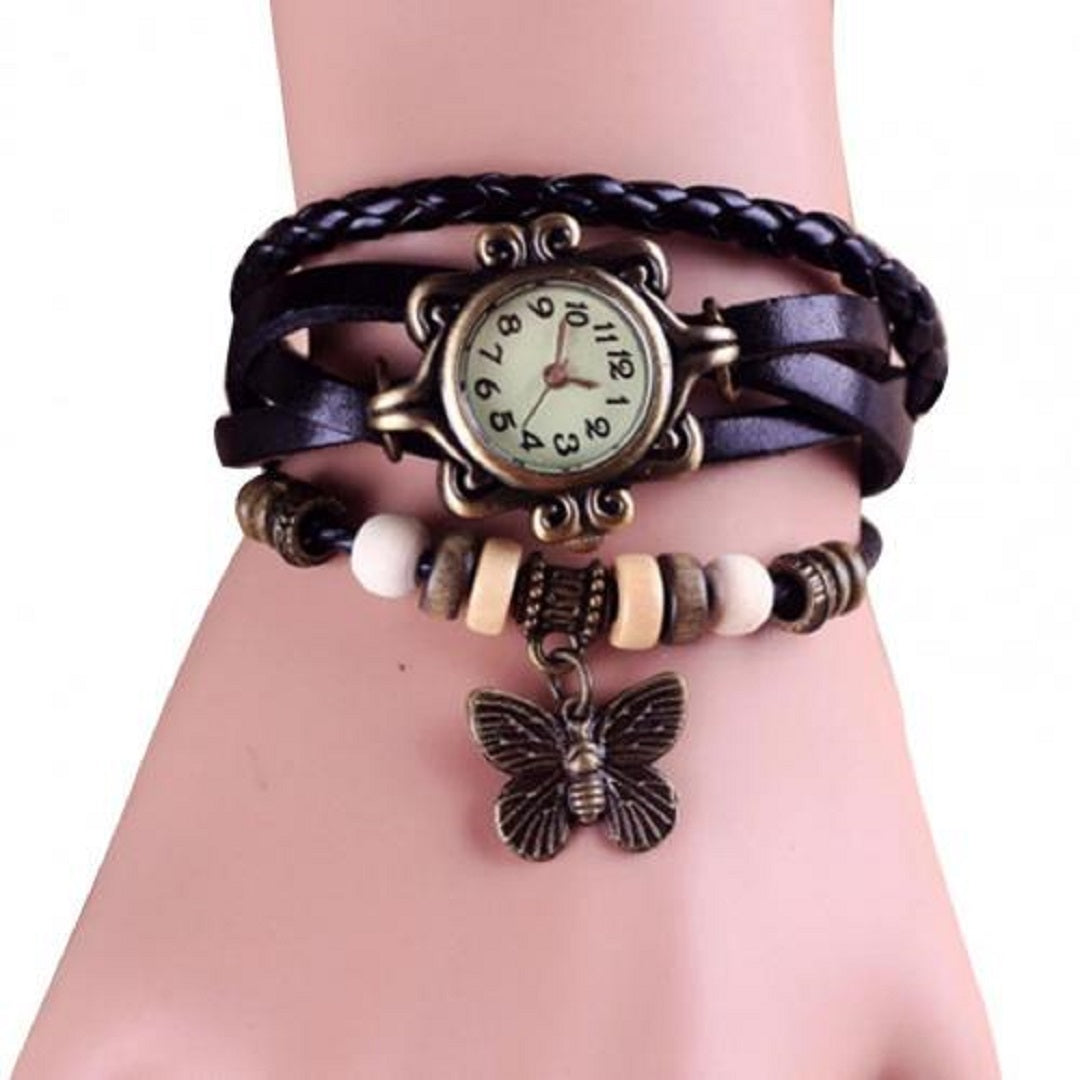 Cow Butterfly Leather Watch