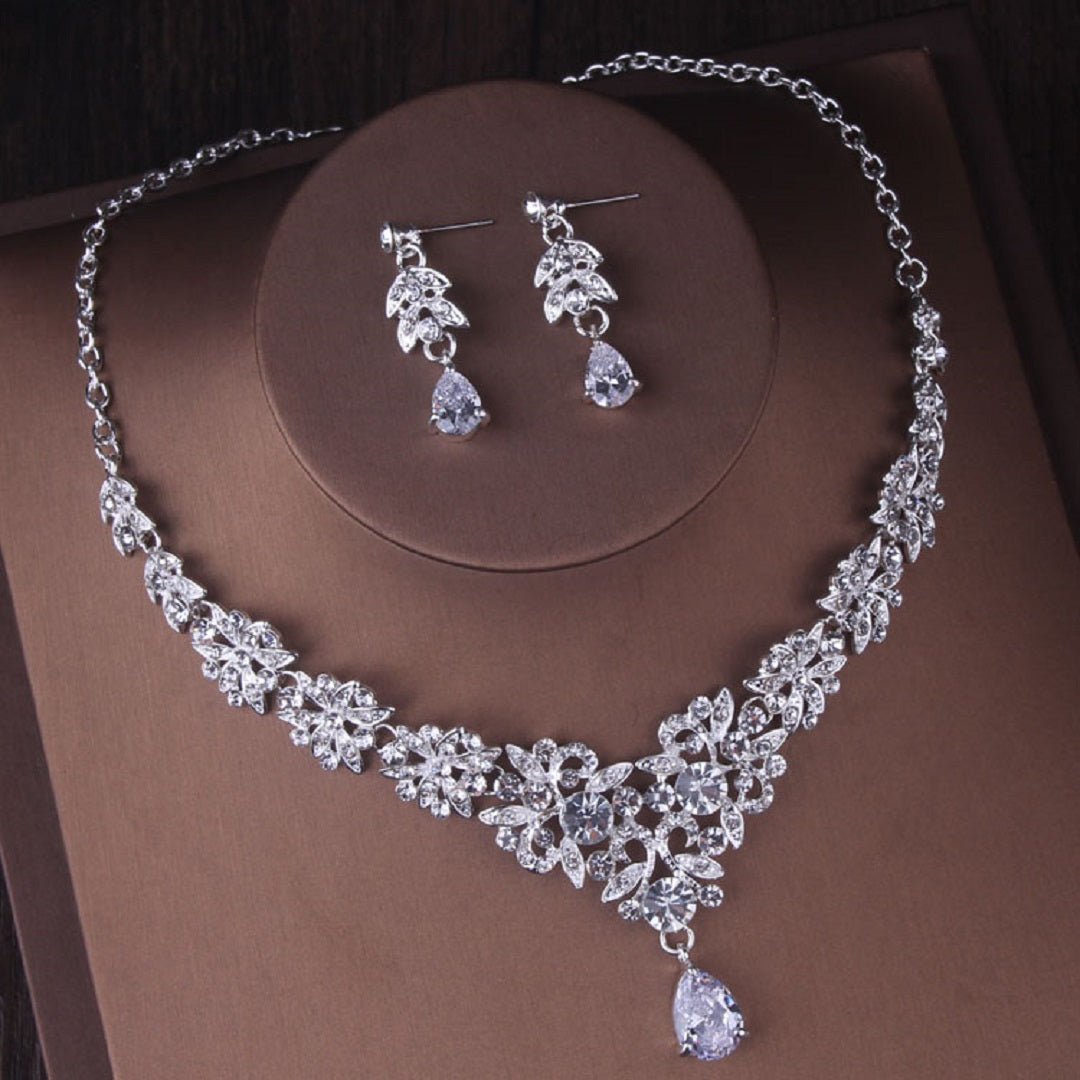 Noble Crown Crystal Wedding Jewelry Set