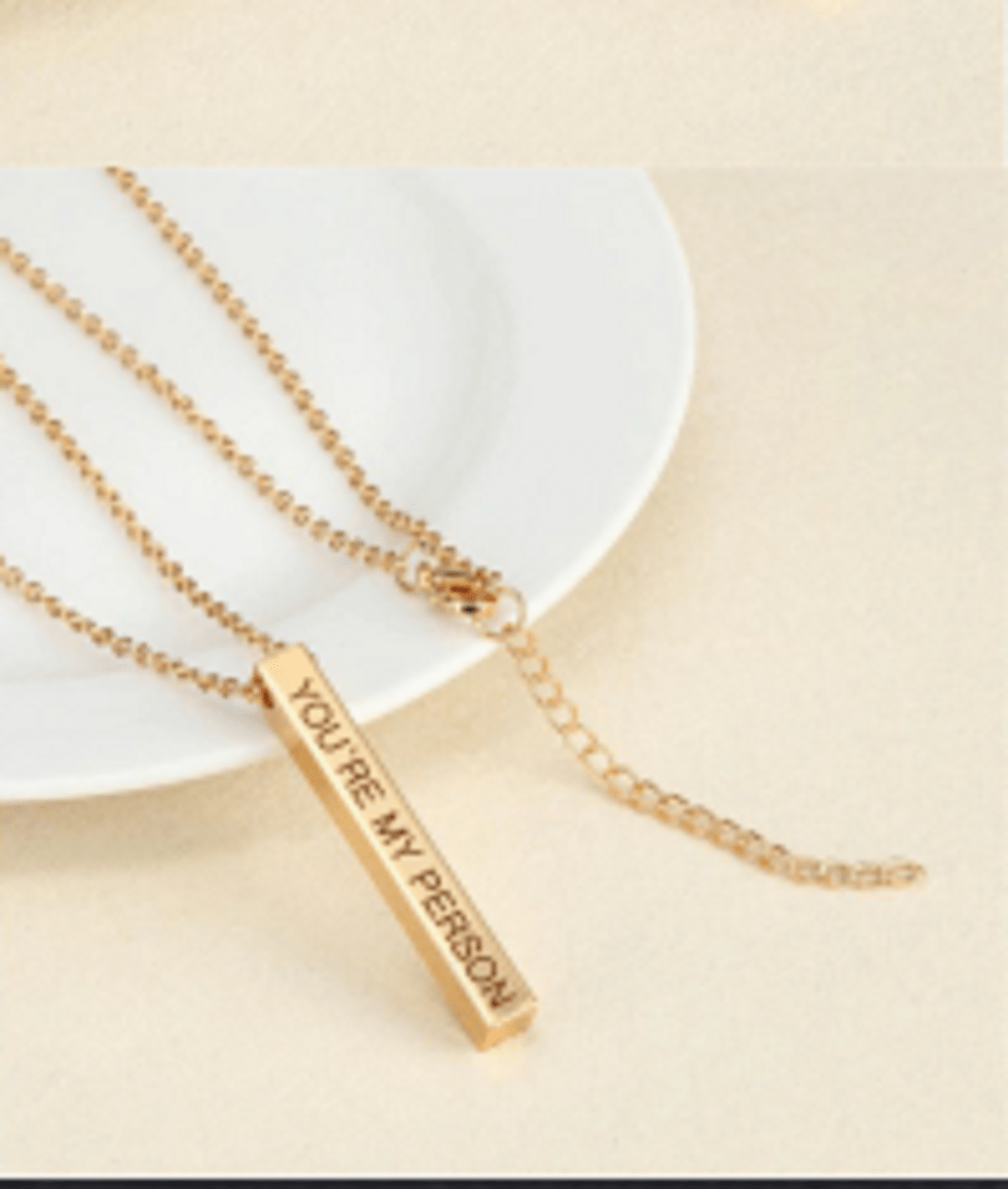 Personalized Engraving Square Bar Necklace - Kirijewels.com