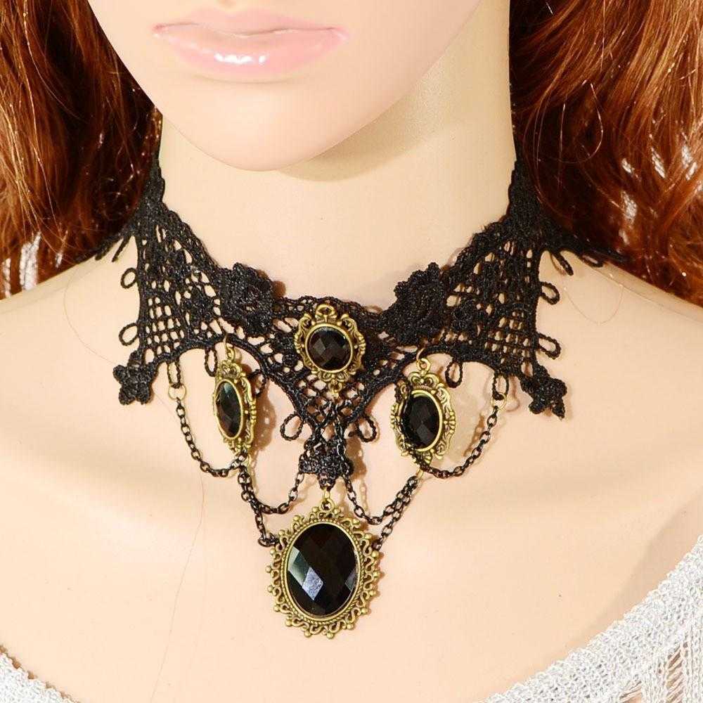 Gothic Crystal Choker Necklace-Necklace-Kirijewels.com-Type A-Kirijewels.com