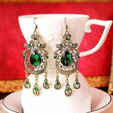 Free Green Water Drop Earrings-earrings-Kirijewels.com-Kirijewels.com